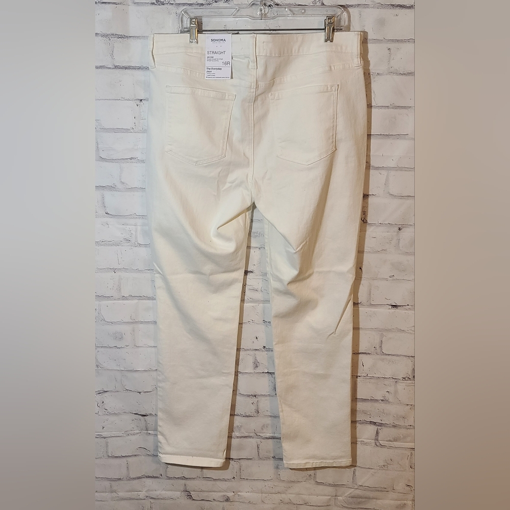 New Sonoma White Jeans Sz 16R Straight - Picture 2 of 8